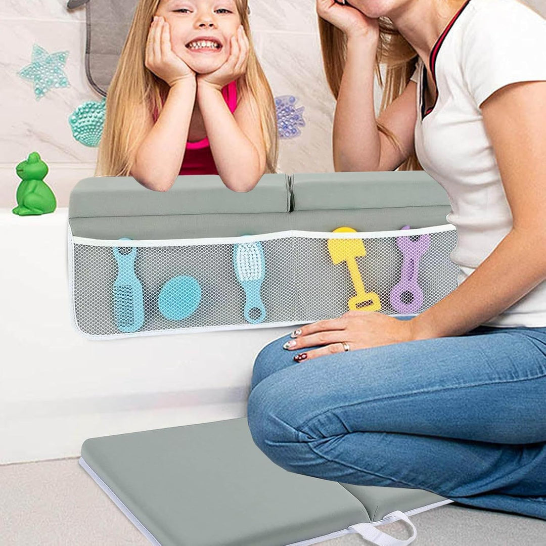 Cushioned Bathing Kneeler, Baby Bathing Time Organizer, Portable Bath Kneeling Pad, Easy-Clean Bath