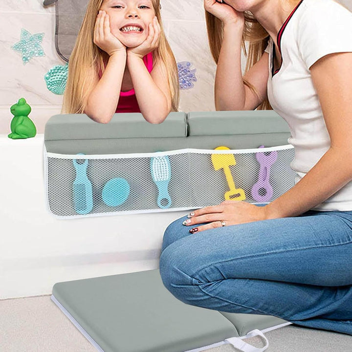 Cushioned Bathing Kneeler, Baby Bathing Time Organizer, Portable Bath Kneeling Pad, Easy-Clean Bath
