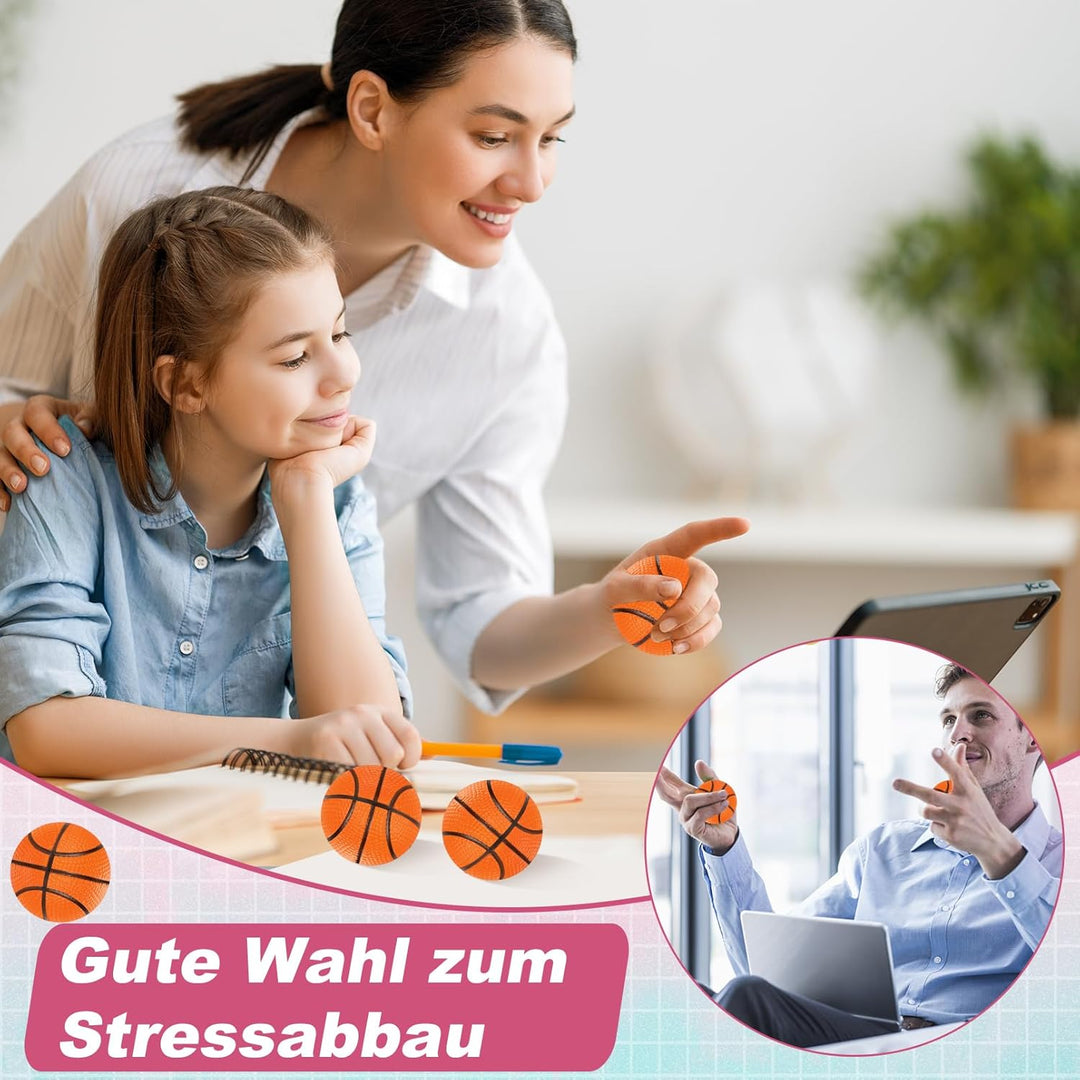 Cptoion 40 Stück Mini Basketball, 4 cm Mini-Basketball-Stress-Bälle, Kleine Basketball-Stressbälle,