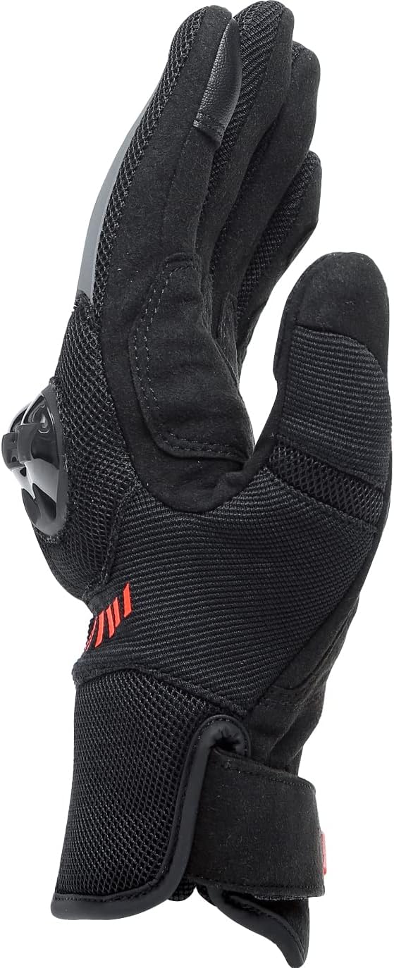 Dainese Mig 3 Air Tex Gloves, Motorradhandschuhe Sommer mit Protektoren, Herren, Schwarz/Fluo-Rot, X