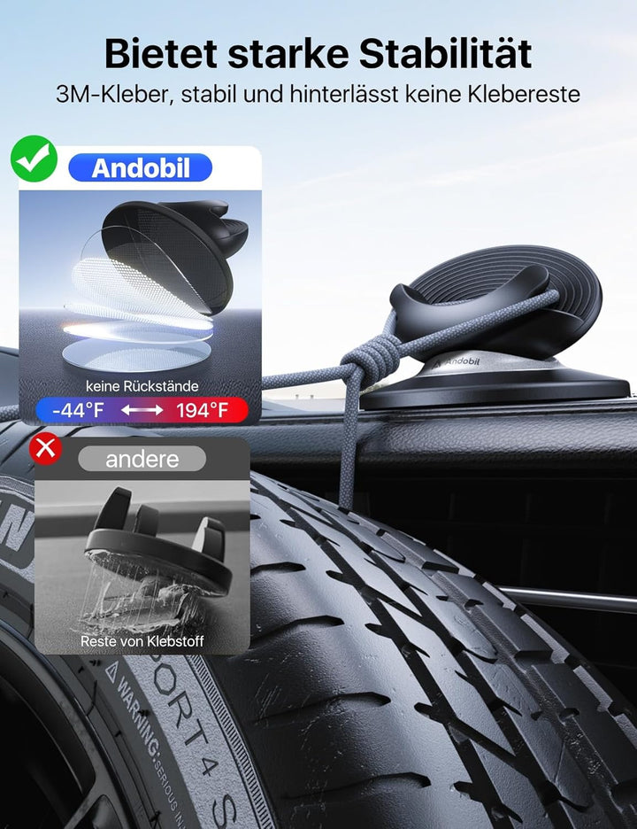 andobil Handyhalterung Auto [45° & 360° verstellbar] Handyhalterung Auto Armaturenbrett, [Einfache I
