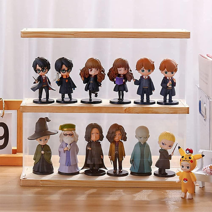 Joody Vitrine aus Acryl, Plexiglas-Boxen mit 2 Ebenen, Vitrine mit Tür für Pop-Figuren, Minifigur, S