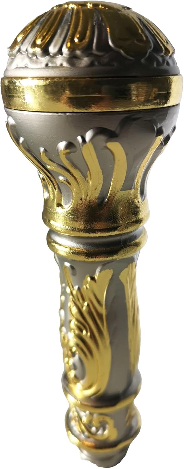 Barocker Gehstock mit Knauf schwere Ausführung in Gold/Silber für Edelmann Marquis König Spazierstoc