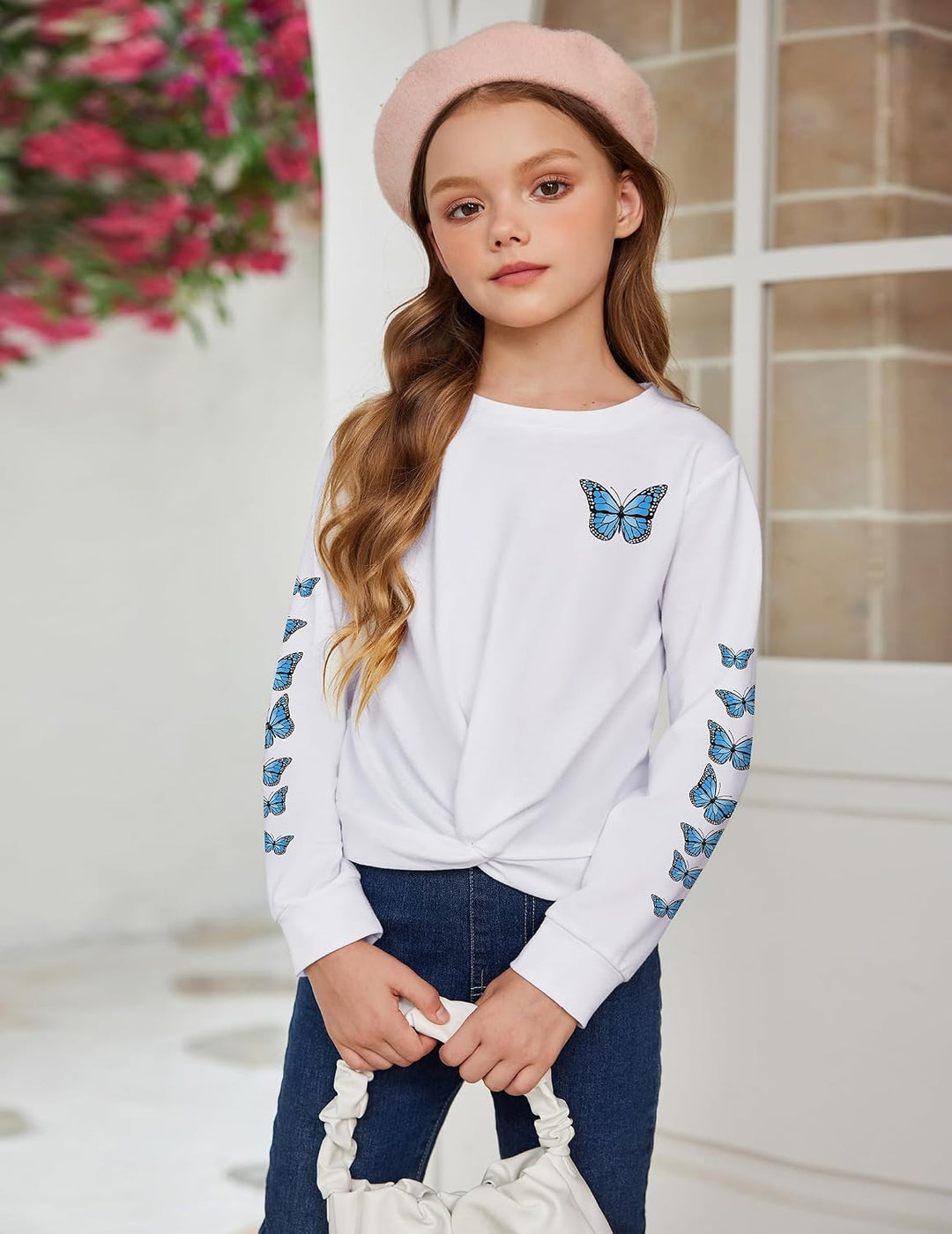 Arshiner Mädchen Sweatshirt Batik Langarm Pullover Leichtgewicht Sport Kleidung Kinder Tie Dye Langa