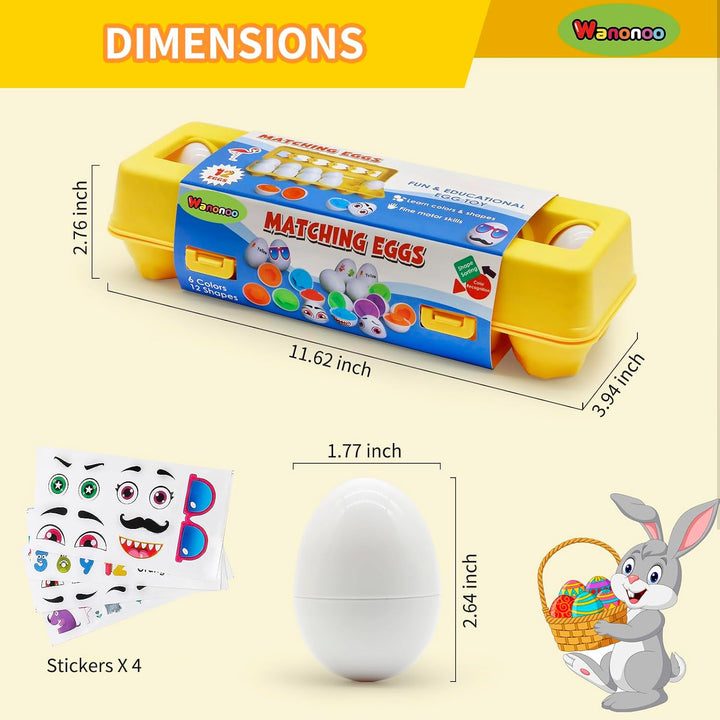 Montessori Spielzeug Passende Eier Farbe &amp; Form Erkennung Sorter Skills Spielzeug für Kleinkinder, 1