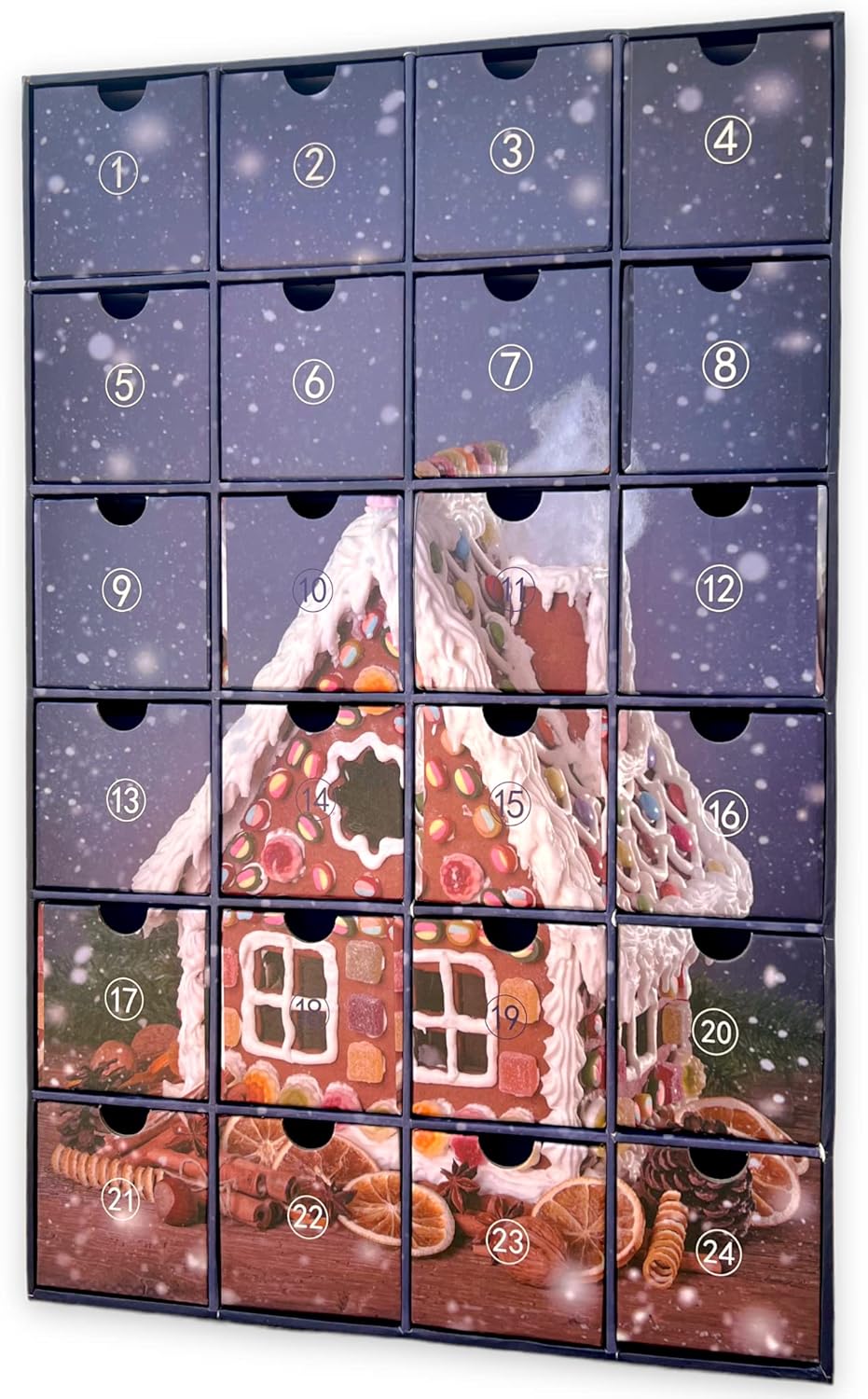 Adventskalender zum selbst Befüllen mit 24 Schubladen-Boxen, DIY-Weihnachtskalender Bastelset (Zahle