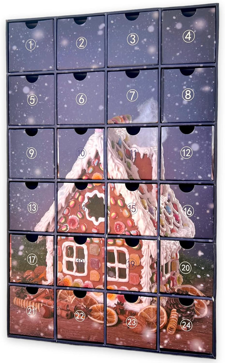 Adventskalender zum selbst Befüllen mit 24 Schubladen-Boxen, DIY-Weihnachtskalender Bastelset (Zahle