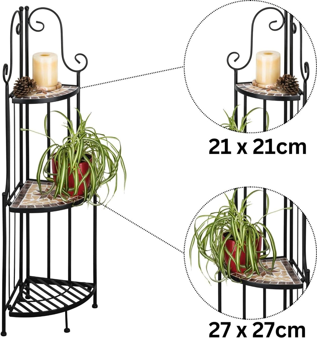 Kleines Eckregal stehend 115cm Pflanzenständer Outdoor Pflanzenregal Balkon Blumenregal Indoor Blume