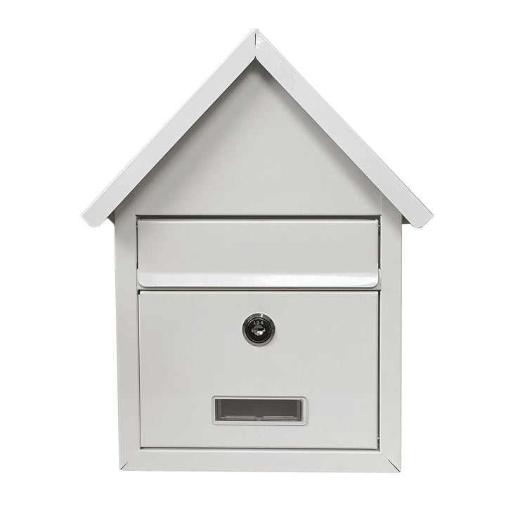 Briefkasten Amin Weiss mit Spitzdach zur Wandmontage HTI living