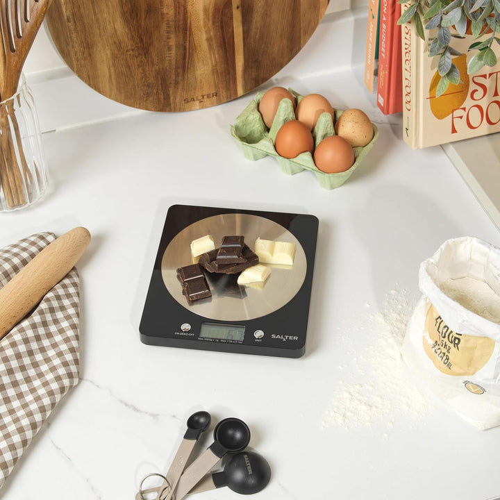 Salter Digital Kitchen Weighing Scales –Stylish Slim Design Electronic Cooking Scale for Home + Kitc