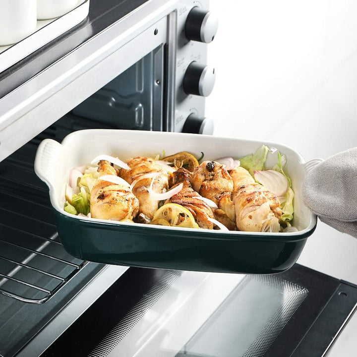 Sweejar Home Backgeschirr-Set aus Porzellan zum Kochen, rechteckige Auflaufform aus Keramik, Lasagne