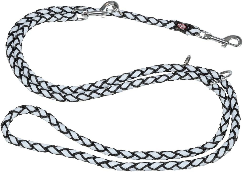 TRIXIE Hundeleine Cavo V-Leine L–XL, 2,00 m ø 18 mm in schwarz - verstellbare Leine mit reflektieren