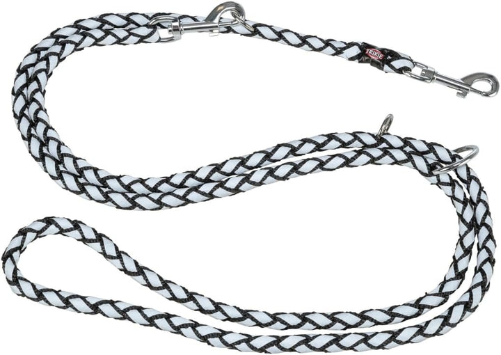 TRIXIE Hundeleine Cavo V-Leine L–XL, 2,00 m ø 18 mm in schwarz - verstellbare Leine mit reflektieren