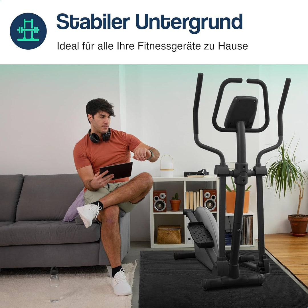 Hulser Fitness Puzzlematte - 60 x 60 x 1,2 cm - 6 Stück - 2,16 m2 - Bodenschutzmatten für Sporträume