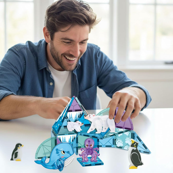 Magnetische Bausteine Set, 30 Stück Tier Magnet Tiles, Magnet Spiel, Dekoration für Zuhause Büro (Oz