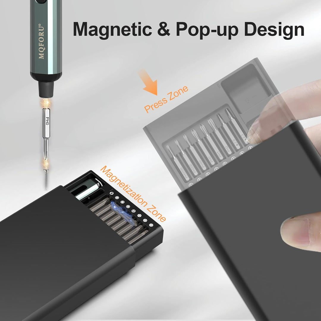 Mini Elektro Schraubendreher Set, 72 in 1 Präzisions Elektrischer Schraubendreher mit 64 Magnetische
