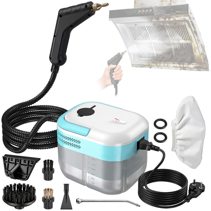 1.4L Dampfreiniger Handgerät, Tragbarer Handdampfreiniger mit 7 Zubehörteilen, Steam Cleaner, 15s Sc