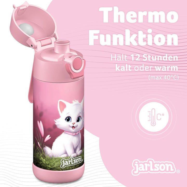 Jarlson® Trinkflasche Kinder Edelstahl MALI [THERMOSFLASCHE] - Kindertrinkflasche Auslaufsicher - Th