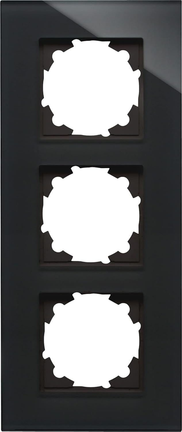 Kopp 405505014 3-Fach Echtglas-Rahmen schwarz Abdeckrahmen, Glas Schwarz 3-fach Schwarz, 3-fach Schw