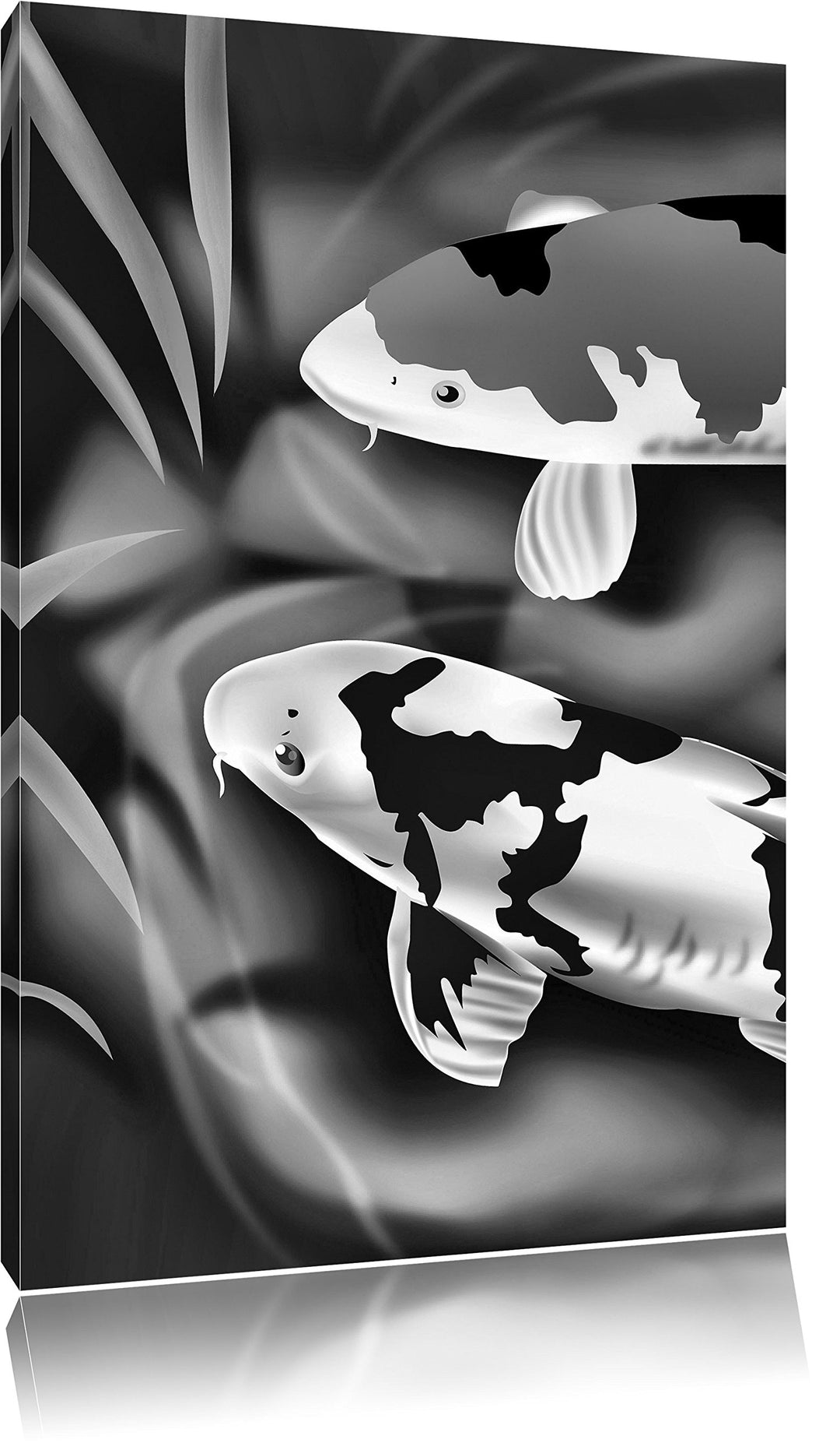 Pixxprint Edle Koi Karpfen Kunst als Leinwandbild/Grösse: 100x70 / Wandbild/Kunstdruck/fertig bespan