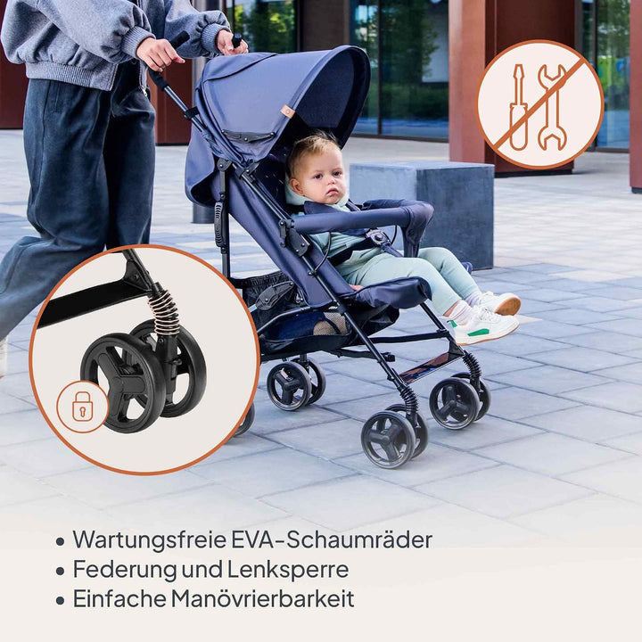 LIONELO Elia Buggy Klein Zusammenklappbar Kinderwagen Bis 15 Kg, Rücken Und Fussstützenverstellung H