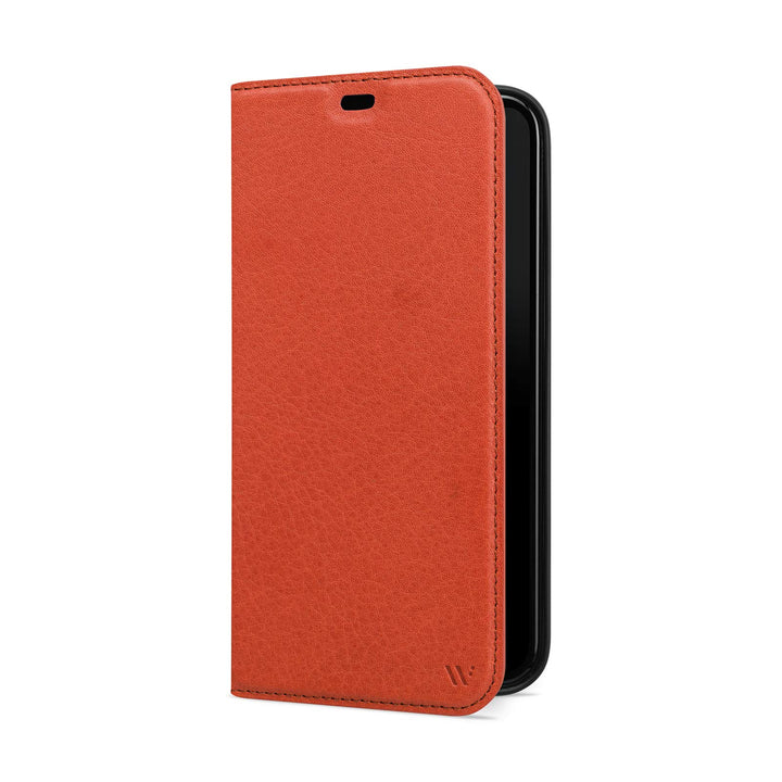 WIIUKA Hülle für iPhone 12 Pro Max Lederhülle, Deutsches Premium Leder, mit Kartenfach, extra Dünn,
