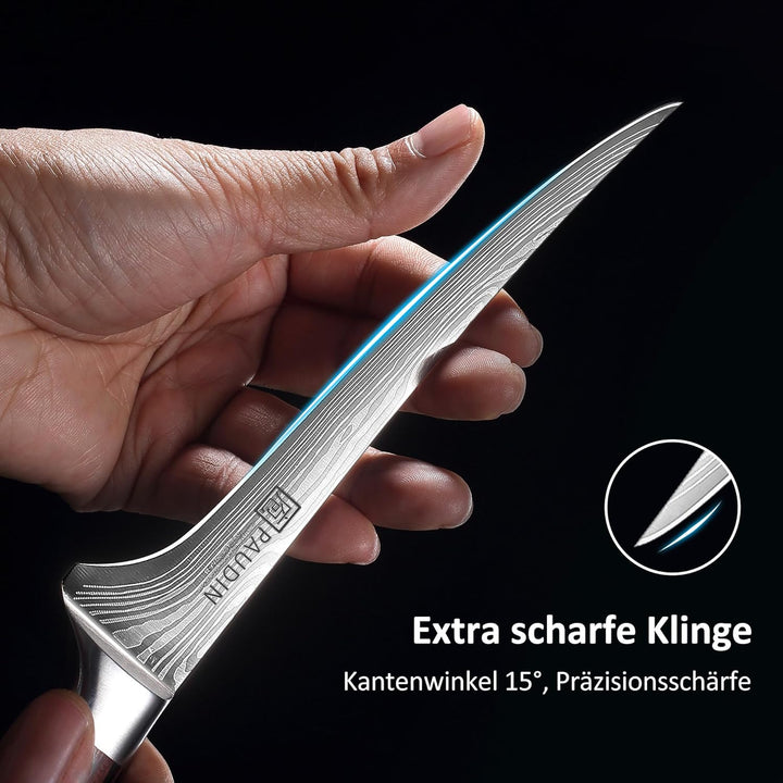 PAUDIN Filetiermesser Fisch 18 cm, Professionelles Küchenmesser Fischmesser, Ausbeinmesser aus Hochw