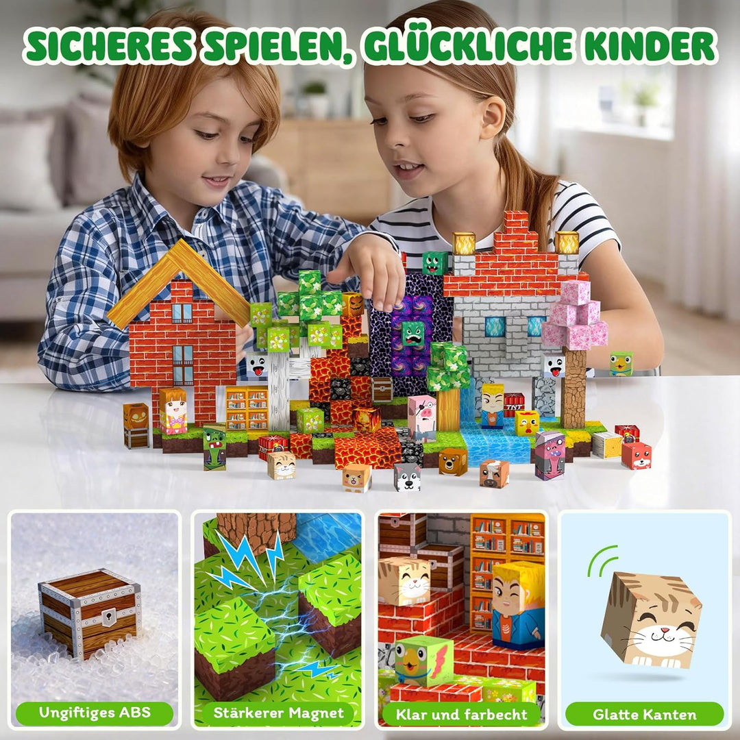 Magnetische Bausteine 330 PCS 2CM Magnetbausteine für Kinder ab 3 Jahre Magnetic Blocks, Spielzeug M