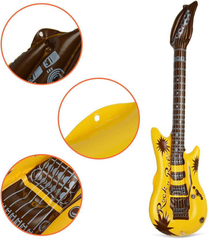 Aufblasbare Instrumente Set 22 Stücke, Aufblasbare Gitarre für Kinder, Musikinstrumente Zubehör Aufb