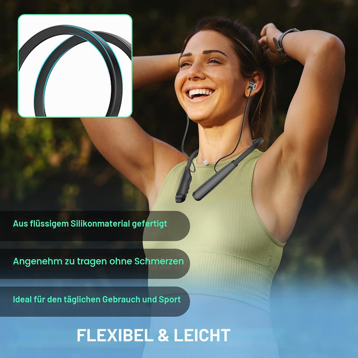 LAMA Bluetooth 5.4 Kopfhörer Sport Ohrhörer 80 Std. Spielzeit Noise Cancelling Kabellos Sportkopfhör
