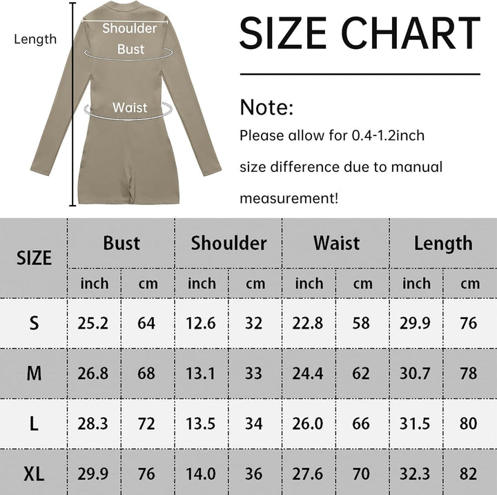 AIEOE Sport Jumpsuit Damen Kurz Eng Yoga Langarm One Piece mit Kragen Reissverschluss Bodysuit Plays