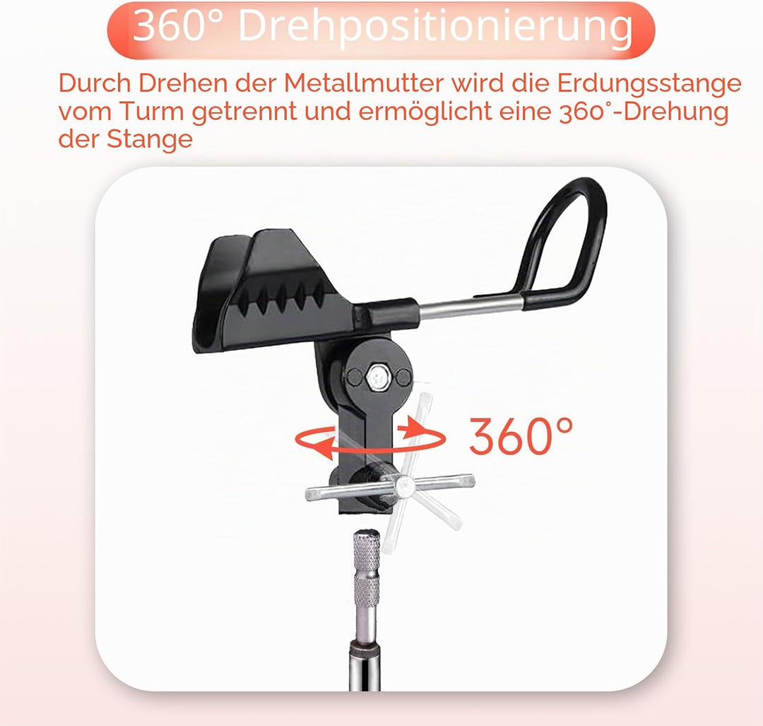 2 Stück Angelrutenhalter Edelstahl, 360° Verstellbar, Abnehmbar &amp; Leicht Tragbar, Universal Rutenhal