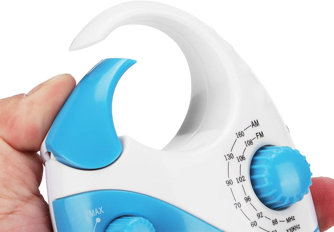 Sxhlseller Tragbares Radio, Hakentyp Blau AM FM Radio Batteriebetriebenes, Wasserdichtes Duschradio