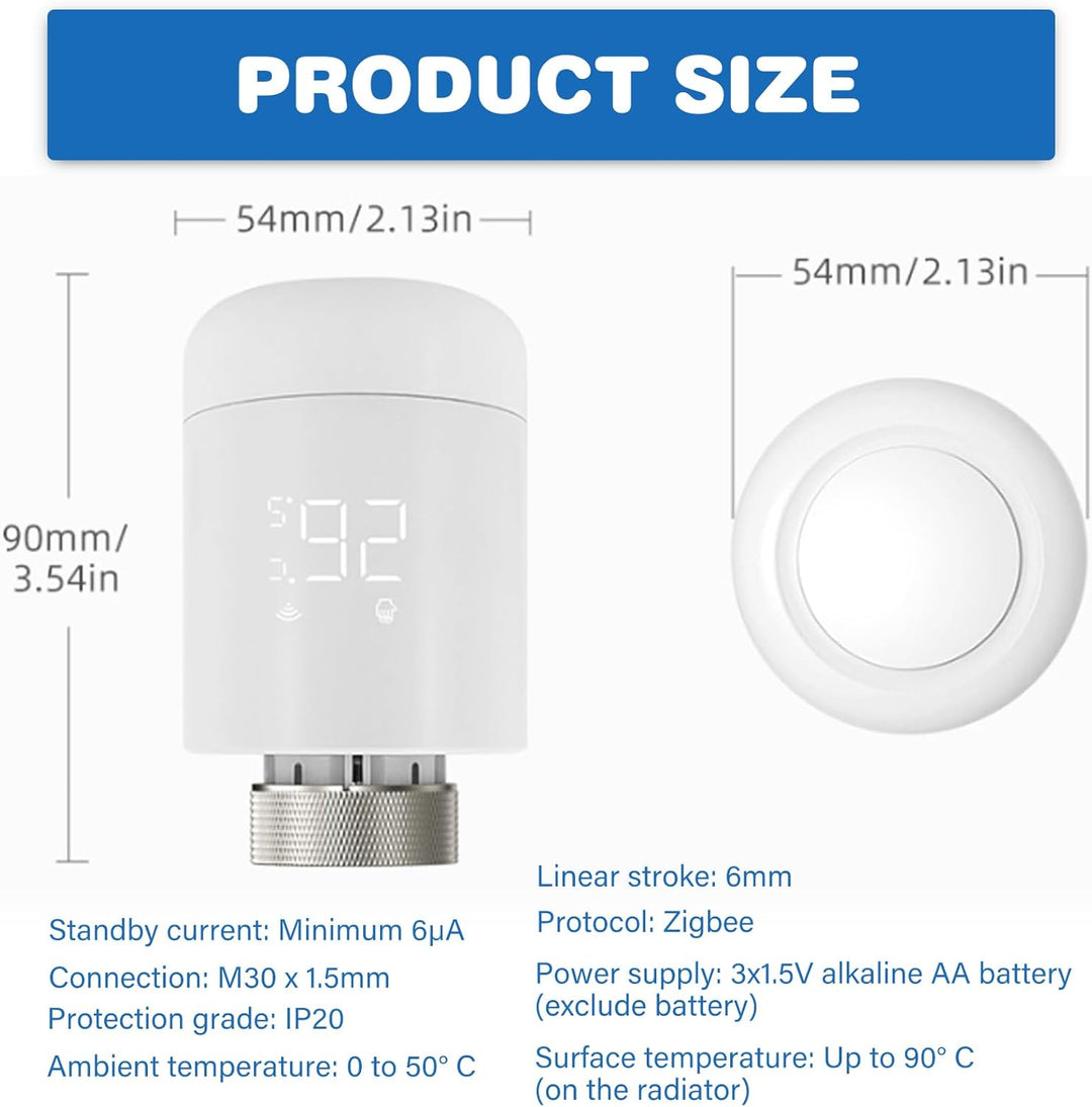 Smart Heizkörperthermostat, WiFi Thermostat Heizungsregler Heizungsthermostat mit App Steuerung&Spra