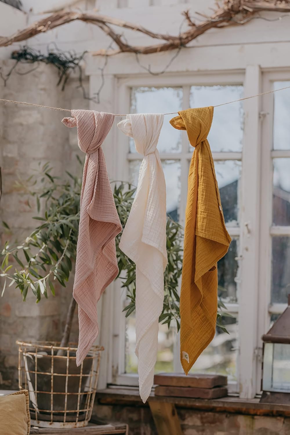 Bibs Muslin Swaddle Pucktücher, Wickeltuch, Decke für Neugeborene, Tragetuch, 100% Bio-Baumwolle, 12