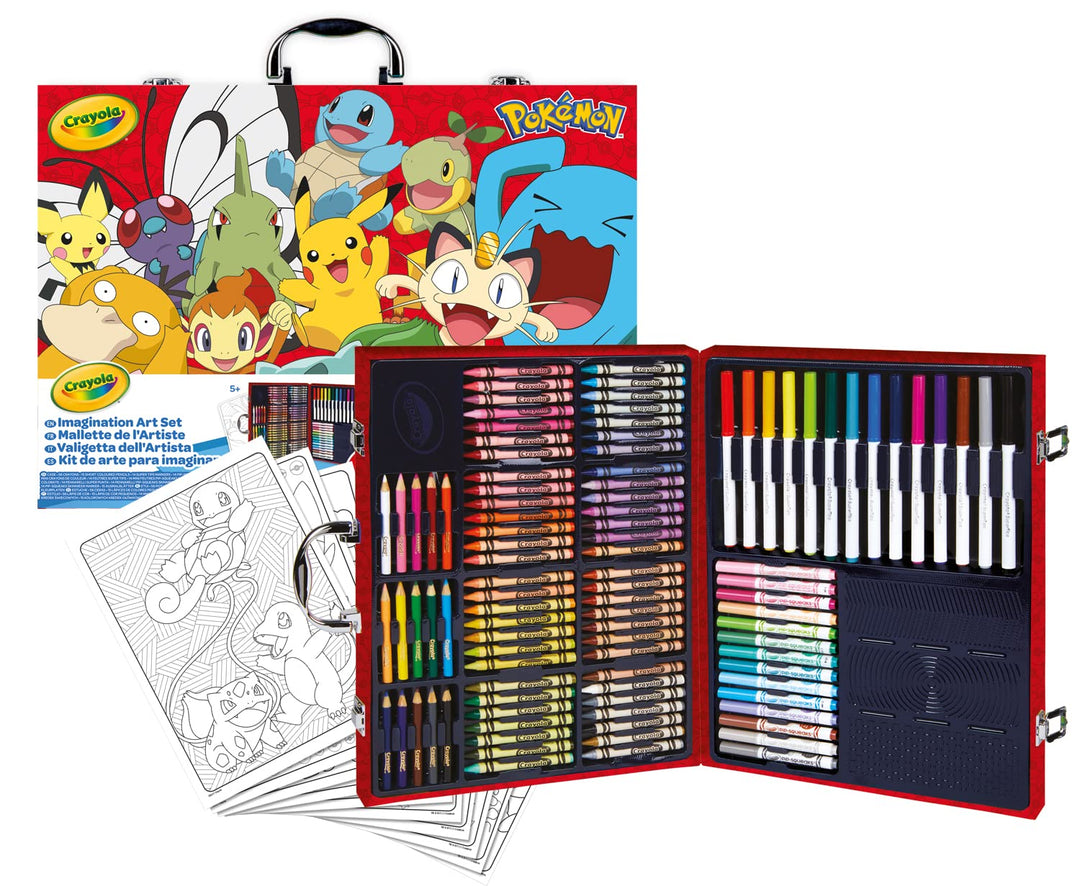 CRAYOLA - Pokémon Künstlerkoffer, Kreativ-Set mit 115 Teilen, ab 5 Jahren, 04-2931