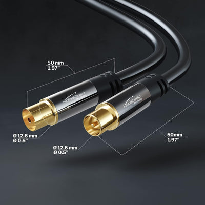 KabelDirekt – 4K Antennenkabel, Koaxialkabel, TV Kabel – Fernsehkabel mit bruchfestem Metallstecker