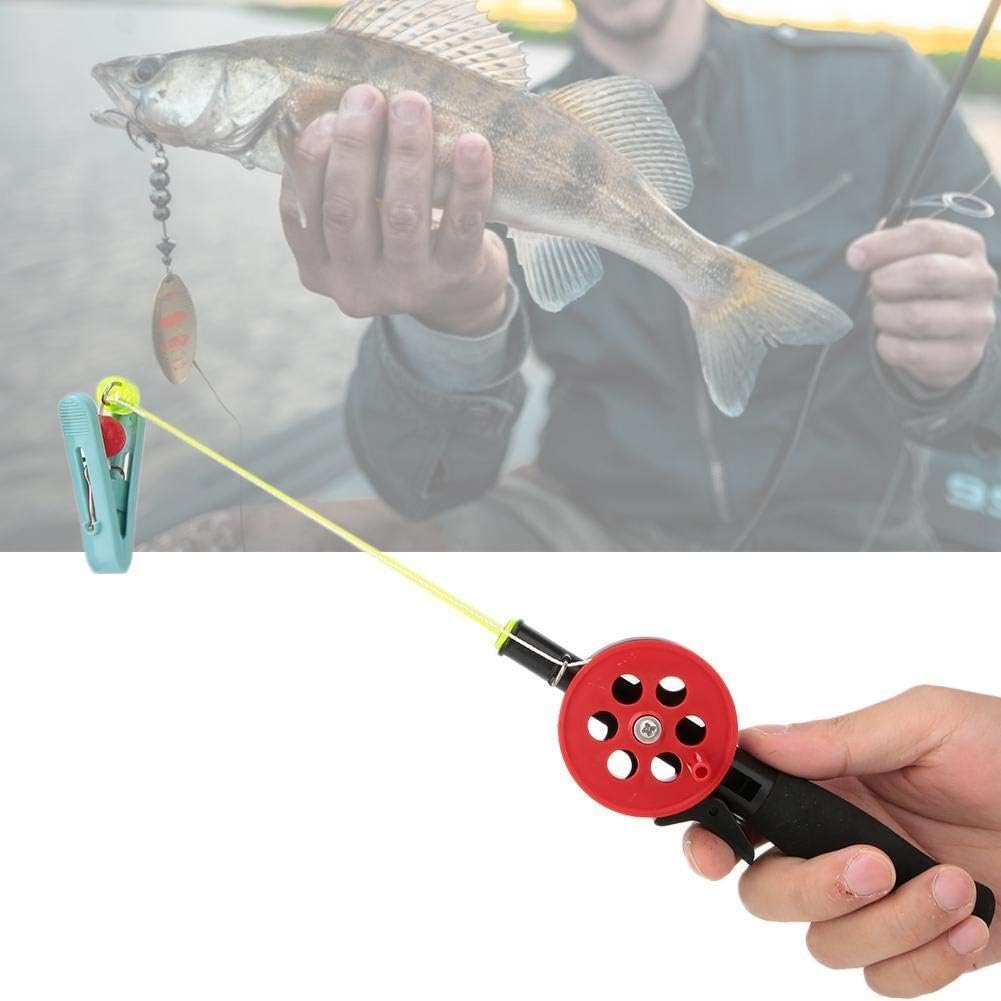 Jadeshay Angelrute, 2Pcs Fishing Kinderangel Krebsangel Mini tragbare EIS Angelrute mit Clip for Gar