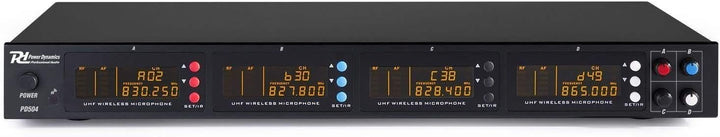 Power Dynamics PD504H - 4 drahtlose Mikrofone und UHF-Verstärker, 4 Kanal Mikrofonset, drahtlos Mikr