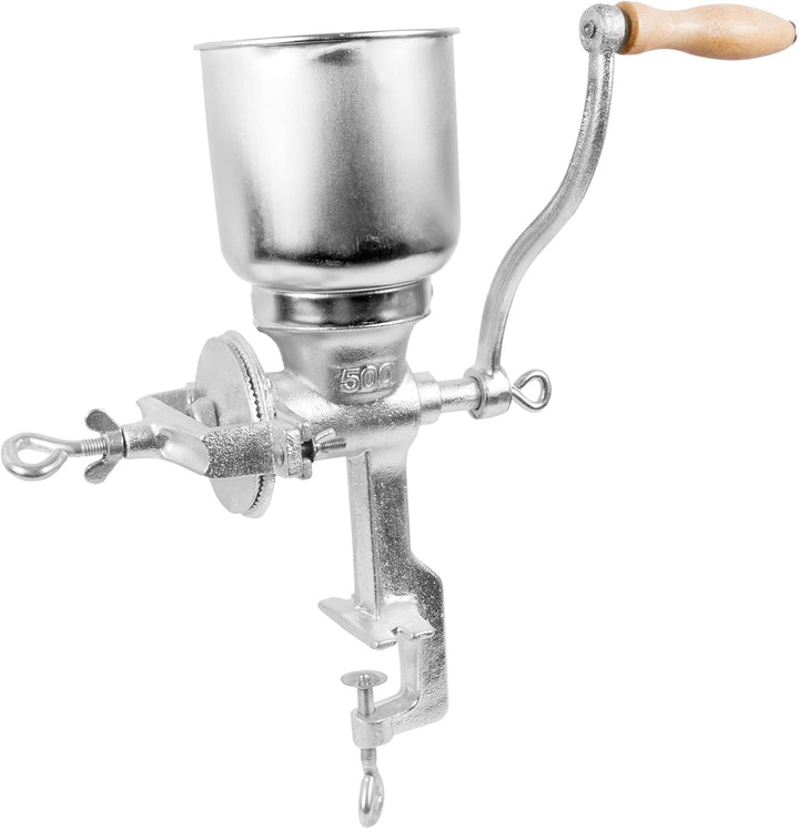 Browin 408500 Handschrotmühle 1 kg, Manuelle Getreidemühle mit hohem Trichter zum Mahlen von Malz zu