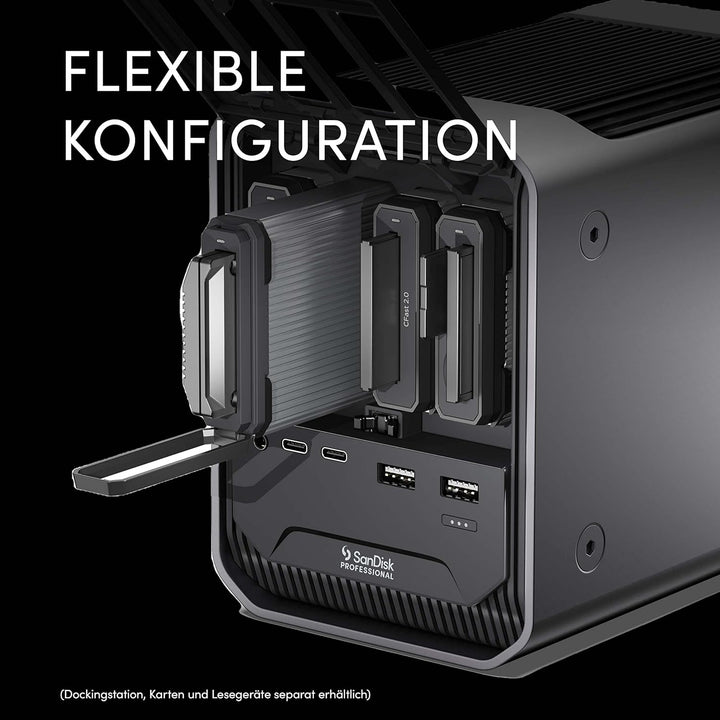 SanDisk PROFESSIONAL PRO-DOCK 4 Docking Station mit 4 Einschüben, für Lesegeräte mit Thunderbolt Kon