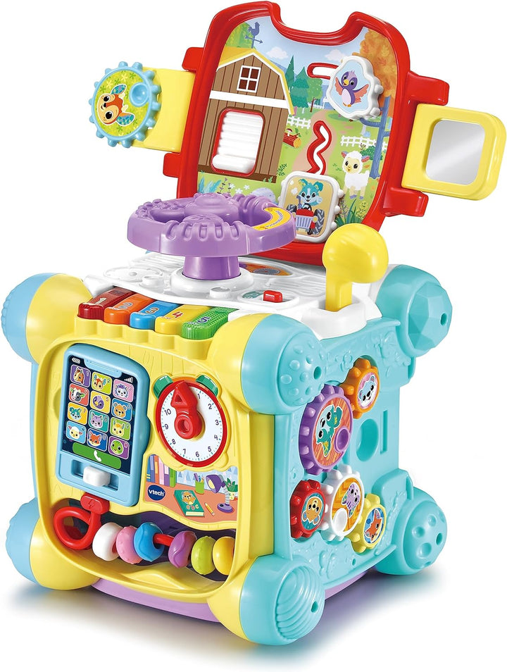 VTech Baby Spielspass-Entdeckerwürfel – Interaktiver Spielwürfel mit Musik, Formen und beweglichen E