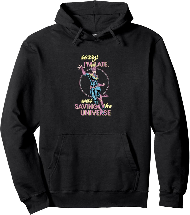 Marvel Captain Marvel Sorry I was Saving The Universe Pullover Hoodie