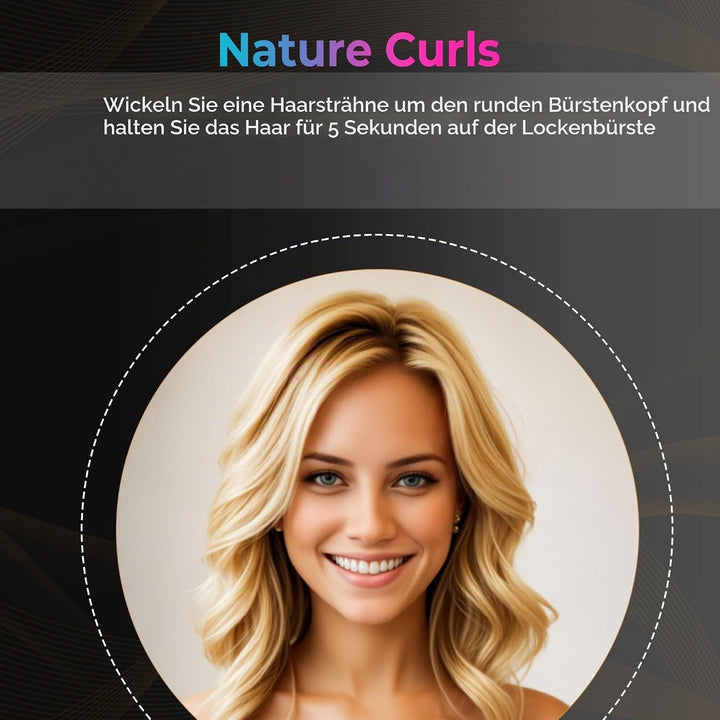 UKLISS Thermobürste Thermal Brush 38mm, Pro Ionische Thermo Rundbürste Lockenbürste mit LCD-Anzeige