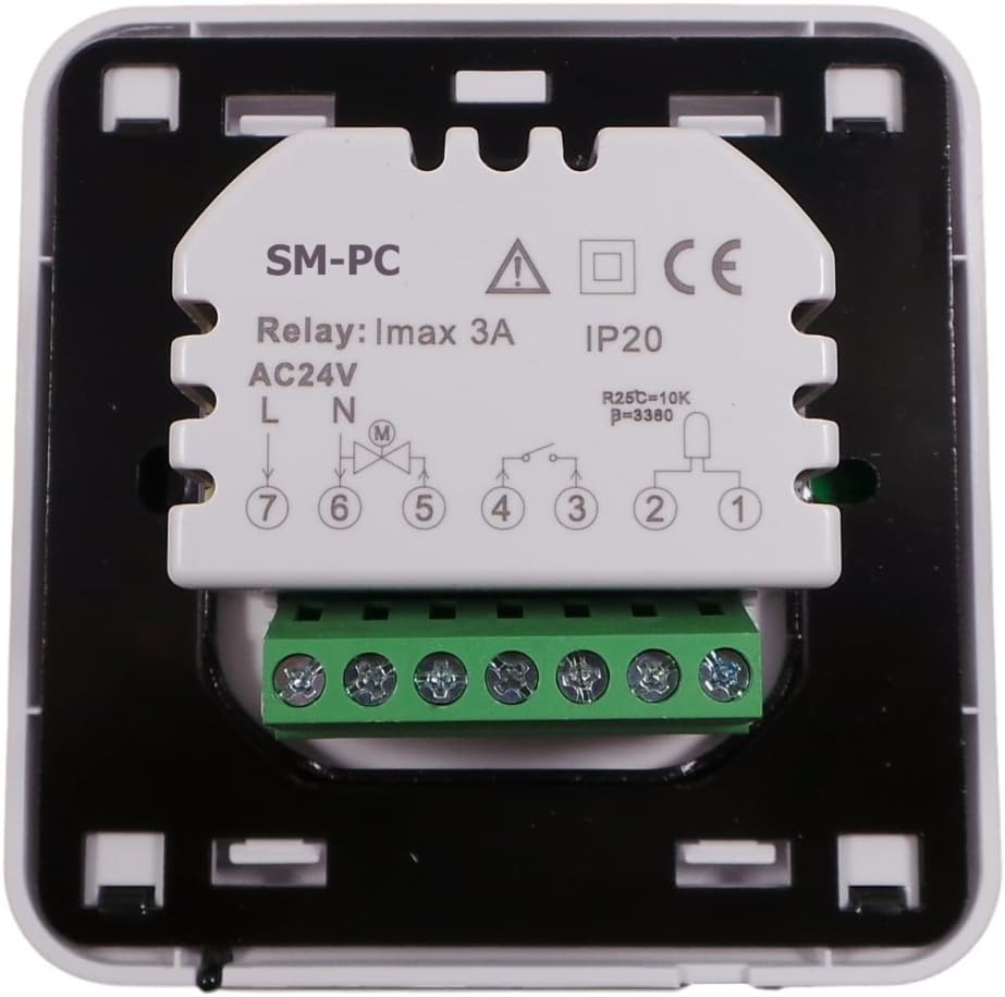 SM-PC®, 24V Raumthermostat Thermostat programmierbar Digital weisse Hintergrundbeleuchtung #843