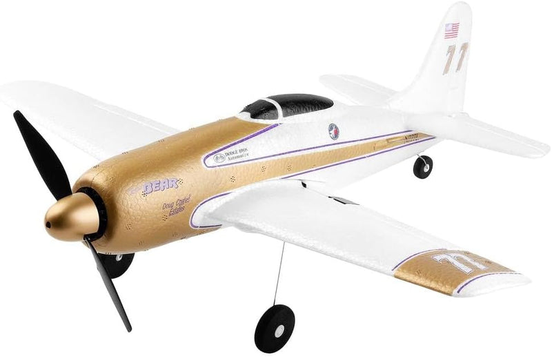 Amewi 24113 AMXFlight F8F Rare Bear 4-Kanal 3D/6G 4CH Airplane, RTF, Weiss-Gold