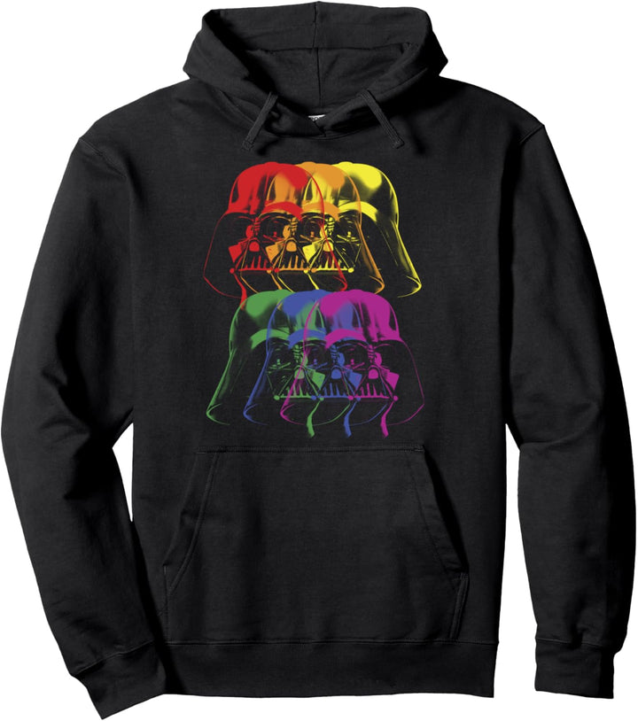 Star Wars Darth Vader Rainbow Outlined Portrait Pullover Hoodie