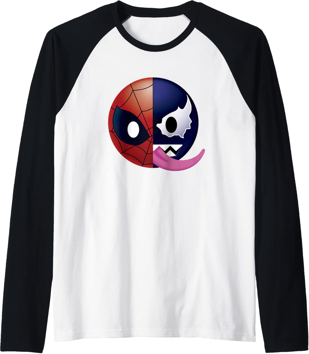 Marvel Spiderman Half Spidey Half Venom Emoticon Raglan