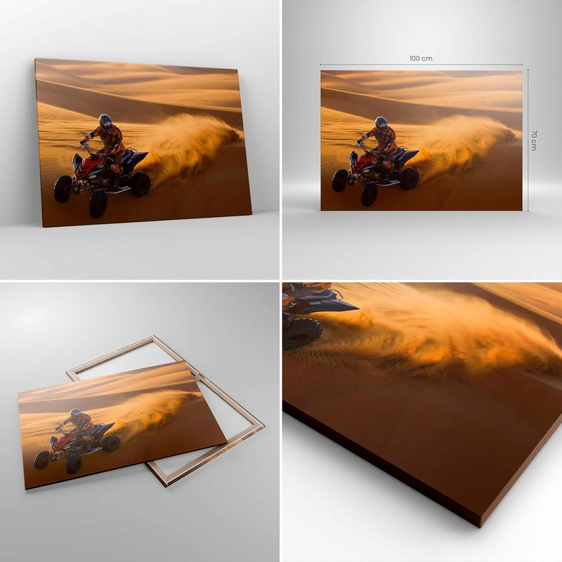 Bilder auf Leinwand 100x70cm Leinwandbild Safari Rallye Wettkämpfe Sport Gross Wanddeko Bild Schlafz