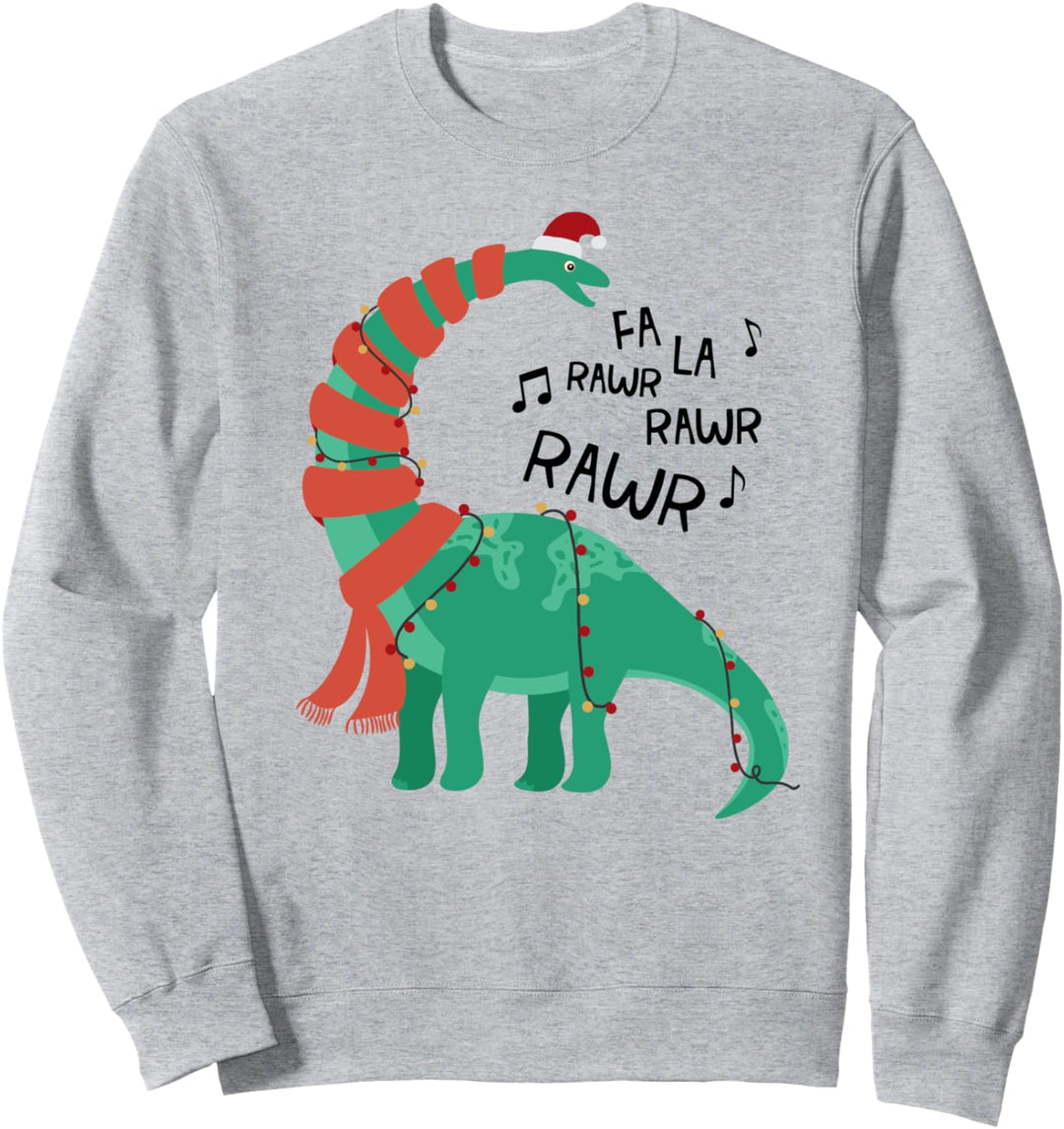 Weihnachtsdinosaurier Brontosaurus singend Fa Ra Rawr Xmas Sweatshirt
